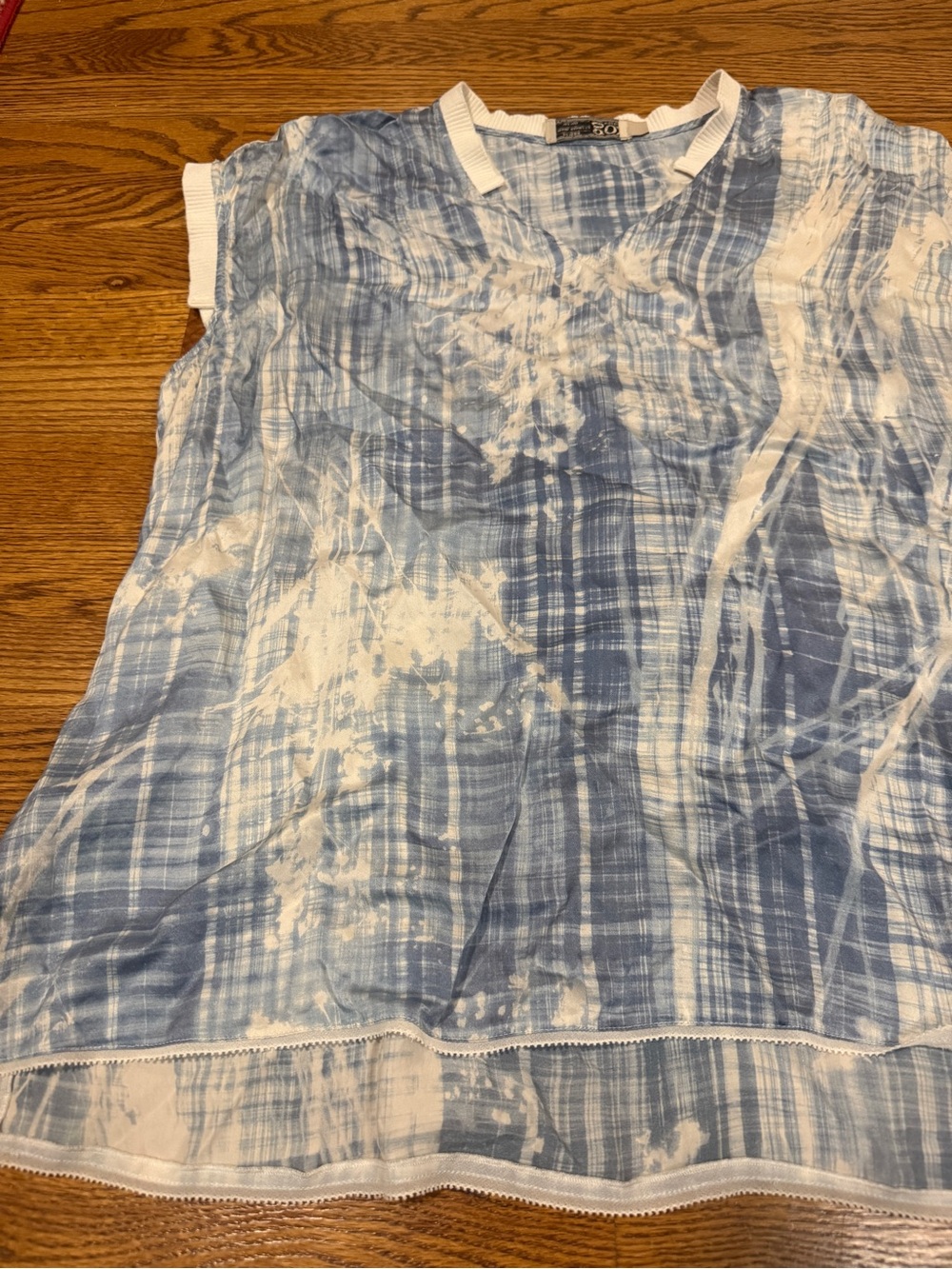 Go by GoSilk Plaid Tie Dye 100% Silk Top (L) & Jogger Pant (M) Matching Set - Picture 3 of 14